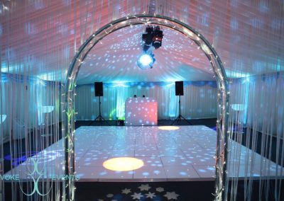 DJ Setup in Marquee with white LED Dancefloor